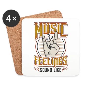 Musik Ist, Was Gefühle Wie Rock And Roll Klingen - Untersetzer (4er-Set) - Weiß - Vorne