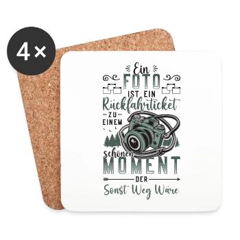 Photo, return ticket, past, photographer. - Coasters (set of 4) - white - Front