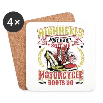 Sexy Moto Femmes, Bikerin - Dessous de verre (lot de 4) - blanc - Devant