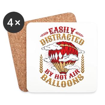Easily distracted by hot air balloons - Coasters (set of 4) - white - Front