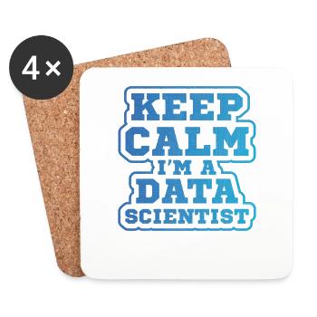 Restez calme, je suis un data scientist - Dessous de verre (lot de 4) - blanc - Devant