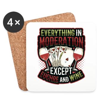 Tout avec modération, sauf vous et le vin - Dessous de verre (lot de 4) - blanc - Devant