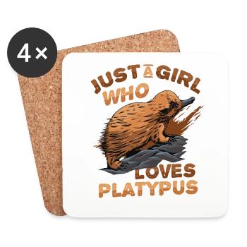 Girls Platypus Lover - Juste une fille qui aime - Dessous de verre (lot de 4) - blanc - Devant