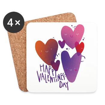 happy valentines day - Untersetzer (4er-Set) - Weiß - Vorne