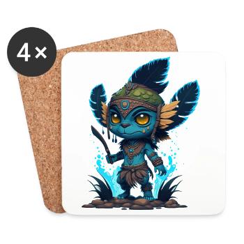 Avatar The Way of Water, cute character, navi - Coasters (set of 4) - white - Front