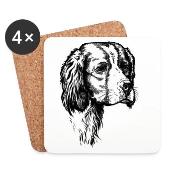 Portrait de l’IRW Setter - Dessous de verre (lot de 4) - blanc - Devant