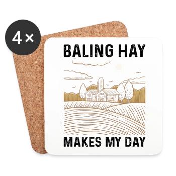 Hay balers make the life of a farmer - Coasters (set of 4) - white - Front