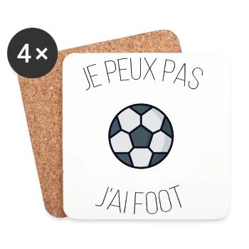 je peux pas j ai Foot, sport - Dessous de verre (lot de 4) - blanc - Devant