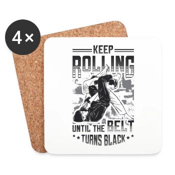 Keep going until the belt turns black - Coasters (set of 4) - white - Front