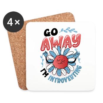 Go away, I'm an introvert, shy - Coasters (set of 4) - white - Front