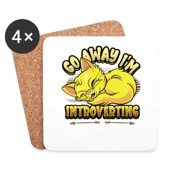 Go away, I'm an introvert, shy - Coasters (set of 4) - white - Front