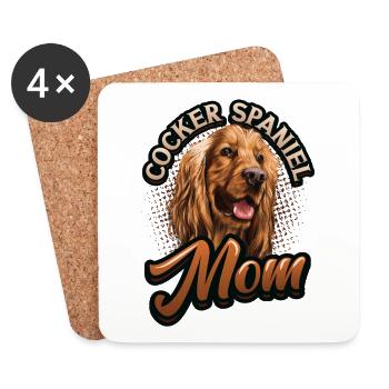 Cocker Spaniel Maman - Dessous de verre (lot de 4) - blanc - Devant