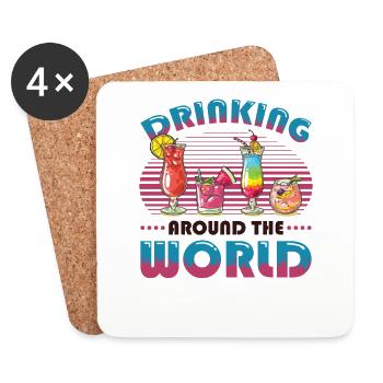 Boire dans le monde entier - Dessous de verre (lot de 4) - blanc - Devant