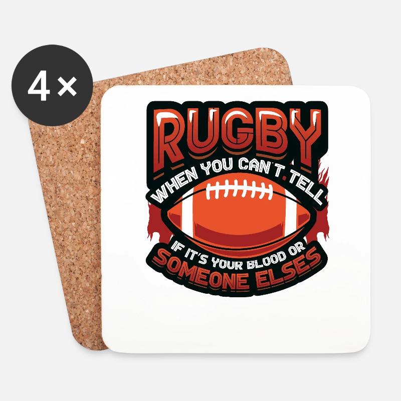 Funny rugby player - Coasters (set of 4) - white