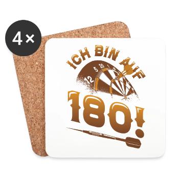 Ich Bin Auf 180, Dartspieler - Untersetzer (4er-Set) - Weiß - Vorne