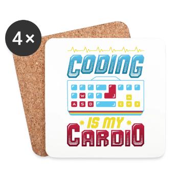 Kodierung Ist Meine Kardio, Code Programmierer - Untersetzer (4er-Set) - Weiß - Vorne