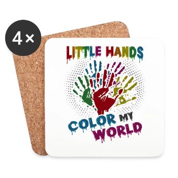 Little Hands Color My World, kindergarten teacher - Coasters (set of 4) - white - Front