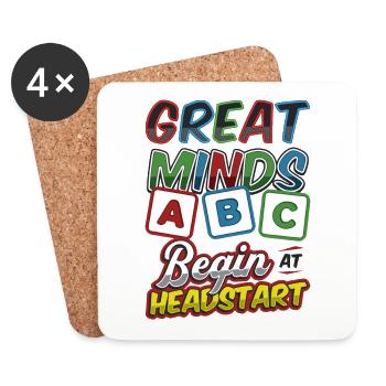 Great minds start at Headstart, ABCD Teacher - Coasters (set of 4) - white - Front