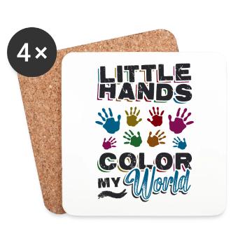Little Hands Color My World, kindergarten teacher - Coasters (set of 4) - white - Front