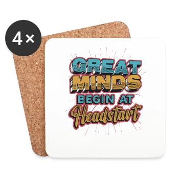 Great minds start at Headstart, ABCD Teacher - Coasters (set of 4) - white - Front