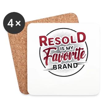 Resold Is My Favorite Brand, Flohmarkt, Thrifting - Untersetzer (4er-Set) - Weiß - Vorne