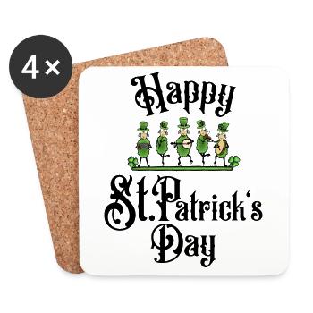 Groupe folklorique de musique de la Saint-Patrick - Dessous de verre (lot de 4) - blanc - Devant