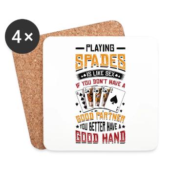 Play Cards of Spades - Coasters (set of 4) - white - Front