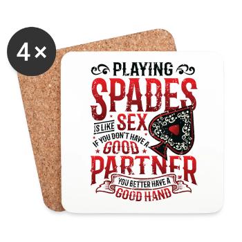 Play Cards of Spades - Coasters (set of 4) - white - Front