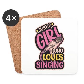Just A Girl Who Loves Singing, Chor Singer Girl - Dessous de verre (lot de 4) - blanc - Devant
