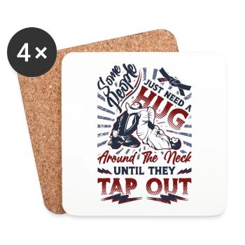 Câlin autour du cou, Jiu Jitsu - Dessous de verre (lot de 4) - blanc - Devant