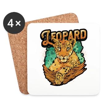 Leopard Lover Leopard Print - Coasters (set of 4) - white - Front