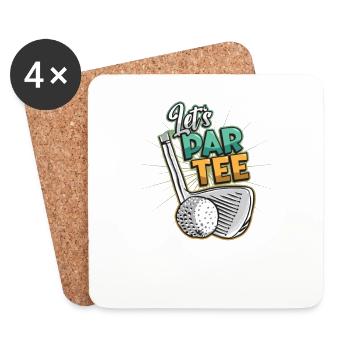 Lets Par, Tee Golfer, Funny Golf Club - Untersetzer (4er-Set) - Weiß - Vorne
