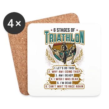 6 étapes du triathlon - Dessous de verre (lot de 4) - blanc - Devant