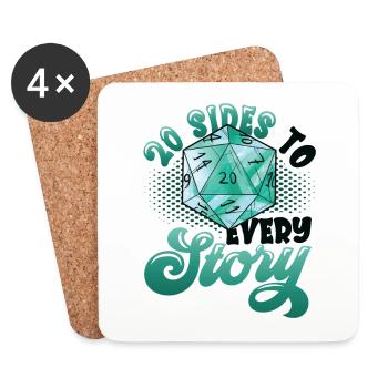 20 pages of each story, pen and paper - Coasters (set of 4) - white - Front