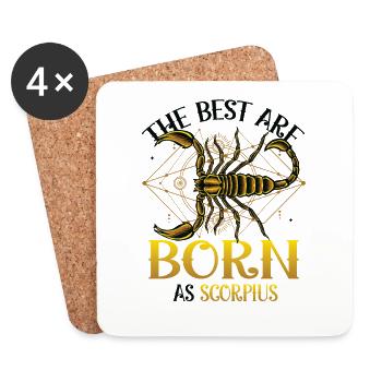The best are born as Scorpio - Coasters (set of 4) - white - Front