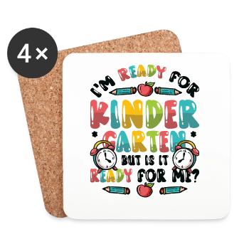 Bereit Für Den Kindergarten - Untersetzer (4er-Set) - Weiß - Vorne