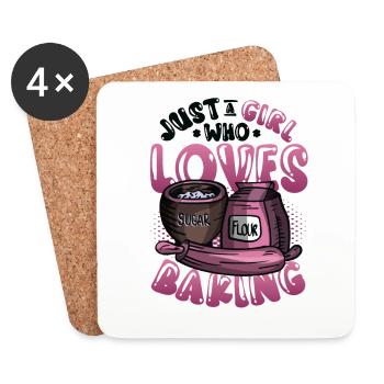 Only a girl who loves baking - Coasters (set of 4) - white - Front