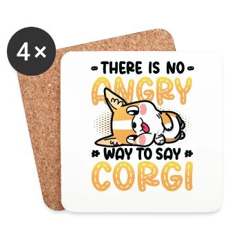 Il n’y a pas de mauvaise façon de dire corgi - Dessous de verre (lot de 4) - blanc - Devant