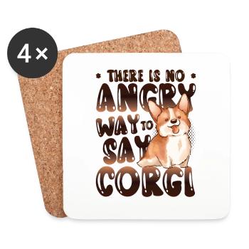 Il n’y a pas de mauvaise façon de dire corgi - Dessous de verre (lot de 4) - blanc - Devant