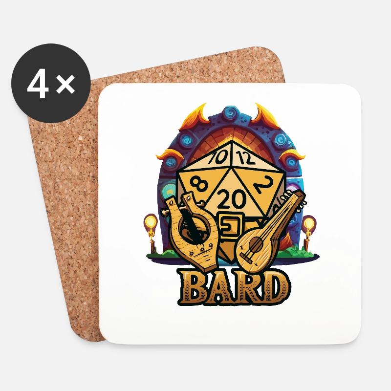 D20 Pen And Paper Rpg Charakterklassen - Untersetzer (4er-Set) - Weiß