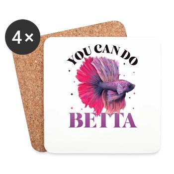 Haltung Von Betta-fischen - Untersetzer (4er-Set) - Weiß - Vorne