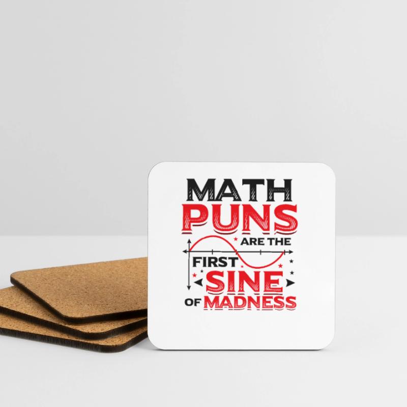 Math teacher, math student, math puns Coasters (set of 4)