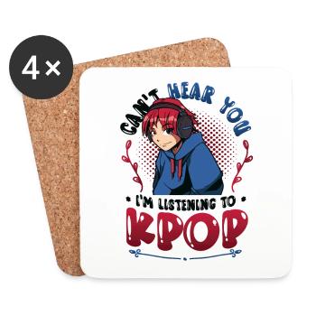 Je ne t’entends pas, j’entends Kpop - Dessous de verre (lot de 4) - blanc - Devant
