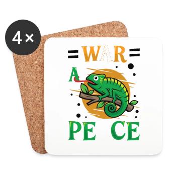 Peace Cameleon, mouvement pour la paix - Dessous de verre (lot de 4) - blanc - Devant