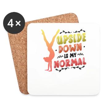 À l’envers est mon handstand normal pour les filles - Dessous de verre (lot de 4) - blanc - Devant