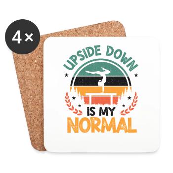 Upside Down Is My Normal, Girls Handstand - Untersetzer (4er-Set) - Weiß - Vorne