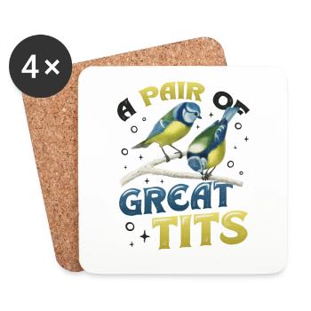 Une paire d’ornithologues géniaux - Dessous de verre (lot de 4) - blanc - Devant