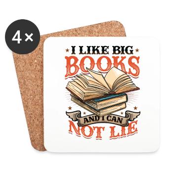 Ich Mag Große Bücher Und Ich Kann Nicht Lügen - Untersetzer (4er-Set) - Weiß - Vorne