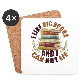 Ich Mag Große Bücher Und Ich Kann Nicht Lügen - Untersetzer (4er-Set) - Weiß - Vorne