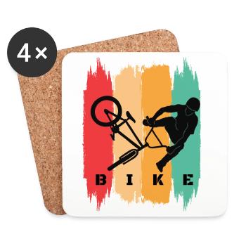 Bike Retro - Untersetzer (4er-Set) - Weiß - Vorne